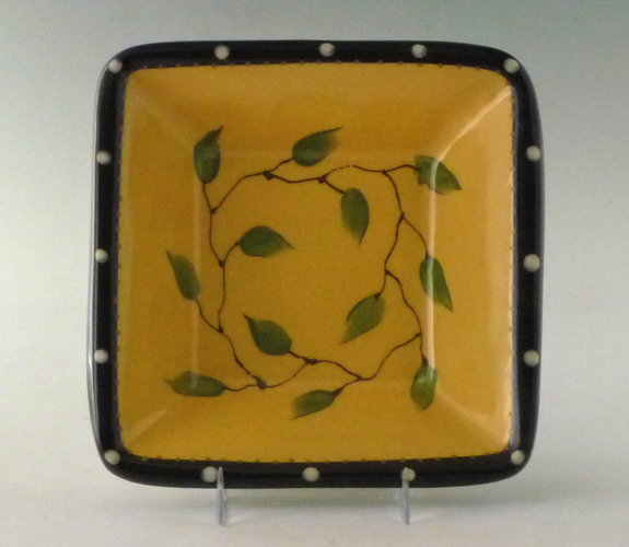 Richard & Robin Sanchez -Square Ceramic Bowl with Spoon Black Eyed Susan